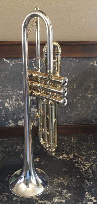 Vintage King H.  N.  White 20 Symphony Silversonic Trumpet Player 3