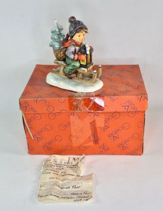 Vtg Hummel Ride Into Christmas Figurine 396 By Goebel Tmk 5 Box Receipt