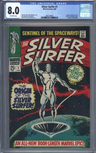 Silver Surfer 1 Cgc 8.  0 Origin Of The Silver Surfer 1968