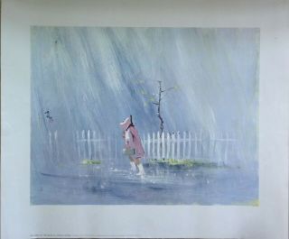 Tyrus Wong (bambi Artist) Litho; Tai - Ling In The Rain 1960 Size 21.  5 X 25.  5