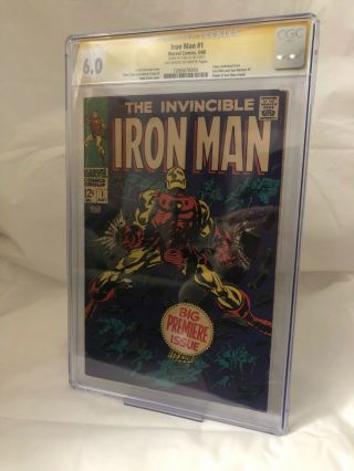 Iron Man 1 (may 1968,  Marvel) Cgc Signed Stan Lee