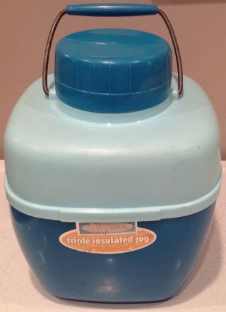 Vintage Turquoise Lustro Ware Triple Insulated One Gallon Jug/thermos