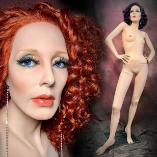 Greneker Mannequin Female Movable Glass Eyes Full Realistic Vintage 70s