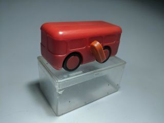 Vintage Schuco West Germany Wind Up Plastic Bus With Case 1960s Red