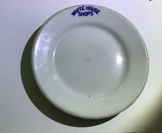 Vintage White House Shops Albany Indiana Plate Carr China Grafton,  W.  Va.