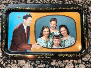 Vintage Lawrence Welk And The Lennon Sisters Tin Display Tray