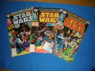 (3) Vintage Star Wars Comic Books,  1978,  Vol.  1: No.  7,  Jan,  No.  8,  Feb,  No.  9,  Mar (: