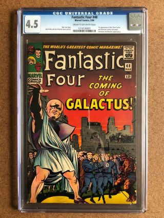 Fantastic Four 48 First Appearance Silver Surfer/ Galactus 1966 Cgc 4.  5 C - Ow