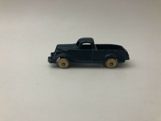 Vintage 1930 ' s Hubley 2222 Blue Cast Iron Toy Truck with White Rubber Wheels 2