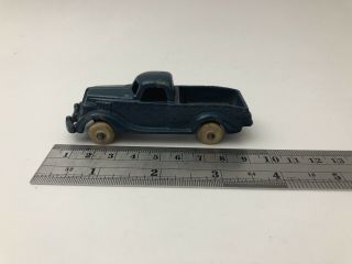 Vintage 1930 ' s Hubley 2222 Blue Cast Iron Toy Truck with White Rubber Wheels 3