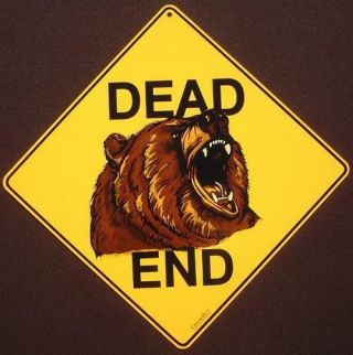 Bear Dead End Crossing Sign 16 1/2 By 16 1/2 Bears Decor Animals Wildlife