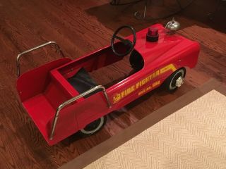 Fire Fighter Pedal Car No.  508 Vintage Amf Pressed Steel 42 " Long