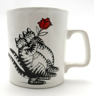 B Kliban Tango Cats Coffee Cup Mug 2 Cats With Rose 1979 Kiln Craft England