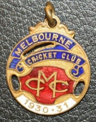 Vintage Collectable Melbourne Cricket Club Medallion 1930/1931 No:1581