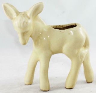 Vintage - Ceramic - Donkey - Planter - Cream Color - 6 " - Figurine