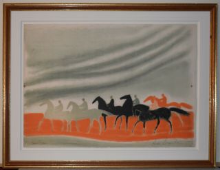 Listed French Artist Andre Brasilier,  Signed Color Lithograph