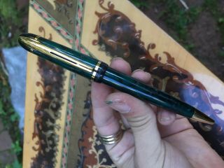 Waterman Paris Ballpoint Pen Marbled Green Black And Gold