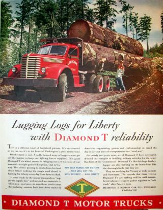1943 Ww Ii World War Ii Ww 2 Diamond T Motor Trucks For Liberty Vintage Print Ad