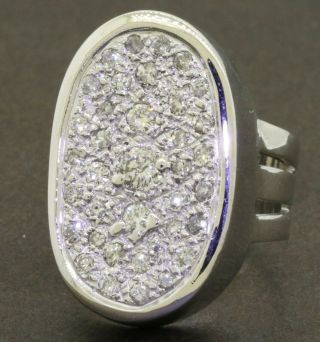 Vintage Heavy Jumbo 14k Wg 1.  47ctw Diamond Cluster Ring W/.  25ct Ctr.  Size 9.  25