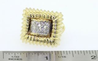 Vintage heavy jumbo 18K gold.  50CTW diamond 3 - stone cocktail ring size 5.  5 3