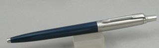 Parker Jotter Navy Blue & Stainless Steel Ballpoint Pen - 1987 - Made In Usa