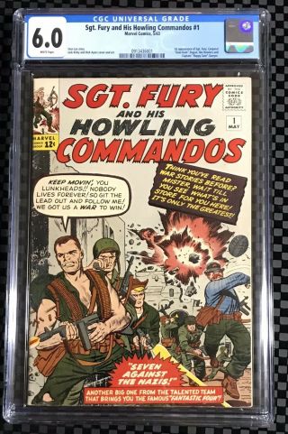 Sgt.  Fury And His Howling Commandos 1 Cgc 6.  0 1963 ❄️ White Pages 1st Nick Fury