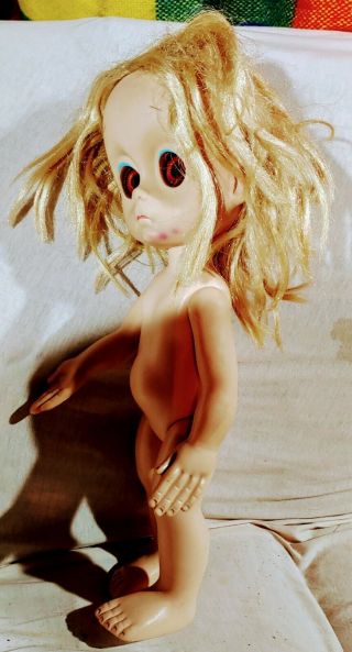 Vintage Little Miss No Name Toy 1965 Hasbro Creepy Begger Doll Cracked Torso Guc