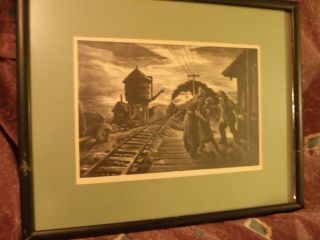 " Morning Train " 1943 Limited Edition Thomas Hart Benton Signed Print