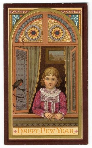 Prang Year Victorian Greeting Card 1880 