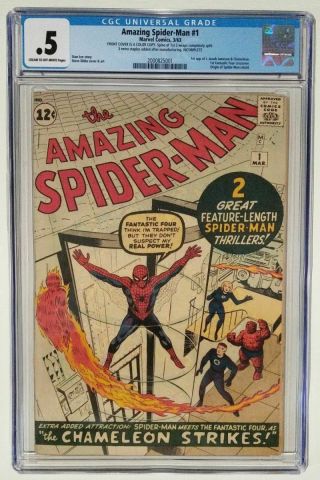 Spider - Man 1 1963 Cgc.  5 Blue Universal Stan Lee Cheapest On Ebay