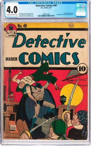 Dc Detective Comics Golden Batman Golden Age Cgc 49 4.  0 1941 Clayface