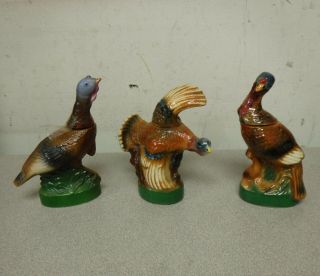 Vintage Wild Turkey Mini Decanters.  Set Of 3 Mini No 3,  4,  And 6