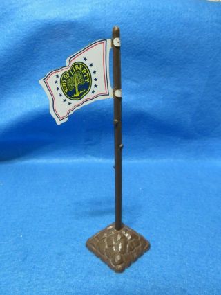Marx Revolutionary War Playset " Sons Of Liberty " Tin Flag With Pole,  Base