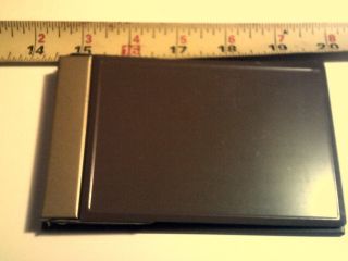Vintage Metal Small Memo Note Pad Holder Clasp Flip Magnet Pencil Brown