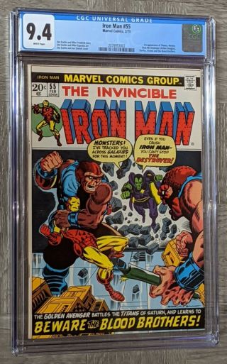 Iron Man 55 Cgc 9.  4 Marvel Comics 1973 White Pages 1st App Thanos Drax Starfox