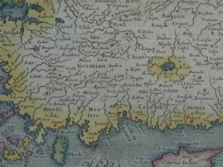 Asia minore - coloured copper engraving map - Magini Anatolia Cyprus - 1620 3