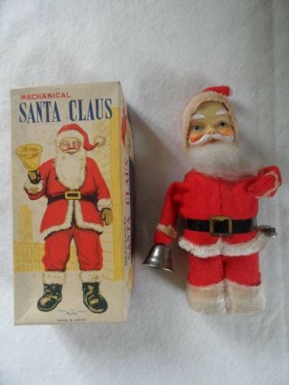 Vintage Mechanical Santa Clause Wind Up Box Japan