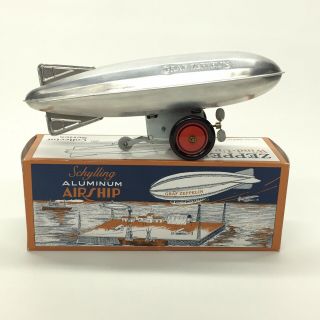 Schylling Aluminum Airship Graf Zeppelin Wind Up Tin Toy With Box