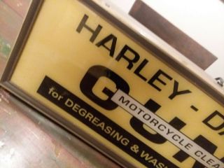 Vintage Harley Davidson Gunk Lighted Sign Motorcycle Degreasing 3