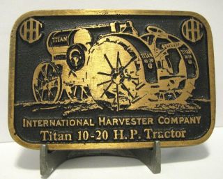 Ihc International Harvester Co.  Titan 10 - 20 Hp Kerosene Tractor Brass Belt Buckle