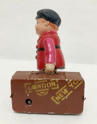1940 ' s OCCUPIED JAPAN CELLULOID WIND - UP TIN TOY LUGGAGE BOY CARRIER (OSH8 2