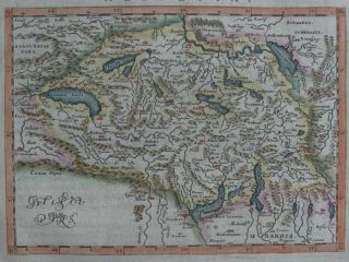 Descrittione Elvetia - Coloured Copper Engraving Map - Magini Switzerland - 1620