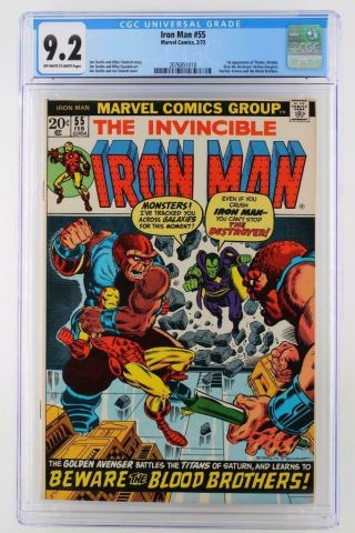 Iron Man 55 - Cgc 9.  2 Nm - Marvel 1973 - 1st App Of Thanos & Drax The Destroyer