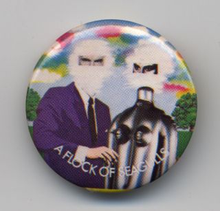 Vintage 83 A Flock Of Seagulls Pinback Button Pin Badge Modern Love Is Automatic
