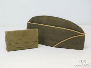 Wwii World War 2 Complete Sewing Kit & Garrison Cap Hat 15782