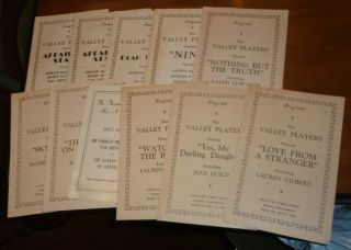 10 1942 & 53 Programs The Valley Players Mountain Park Casino Holyoke Ma Mt Tom