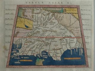 Tavola Asia - 2 Coloured Copper Engraving Maps Magini - Ptolemy India - 1620
