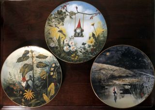 Gnomes Four Seasons Numbered Collector Plates 1980 Rien Poortvliet - Fast Ship