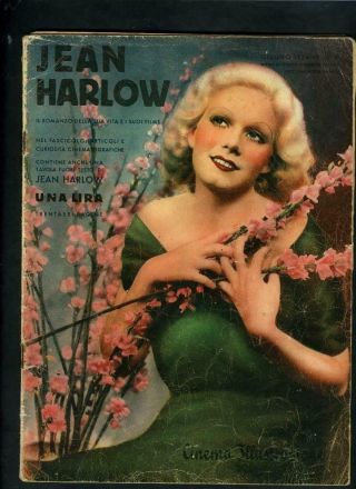 Vintage Jean Harlow Italian Biographical Mag 1934 Fabulous
