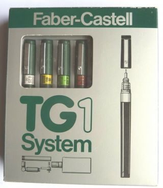 Vintage Faber Castell Tg1 System Technical Pen Set.  25.  35.  40.  50